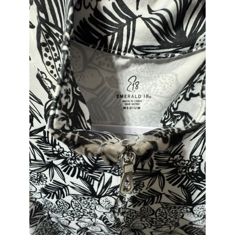 Emerald 18 Golf Dress Size M NWT Black And White Floral - Picture 4 of 13